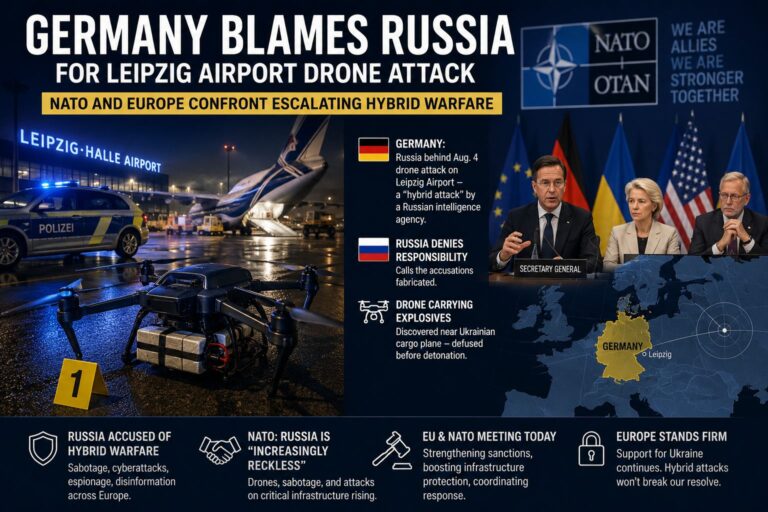 Germany Blames Russia for Leipzig Airport Drone Attack as NATO and Europe Confront Escalating Hybrid Warfare
