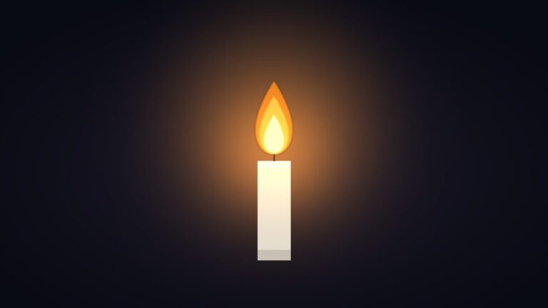 A single lit candle glowing against a dark background, a memorial symbol